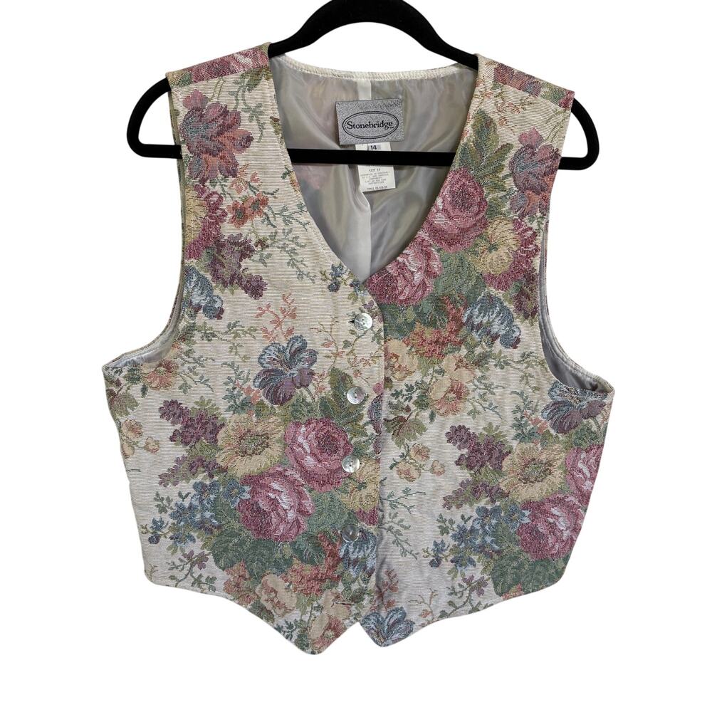 Vintage Floral Tapestry Vest